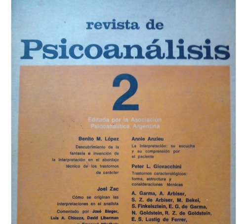 Psicoanalisis Revista De 403 Hojas A.p.a. Publicado En 1971 