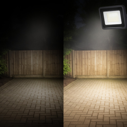 Kit 2 Refletor Led 300w Ip67 Potência Para Fachadas Preto Branco-frio