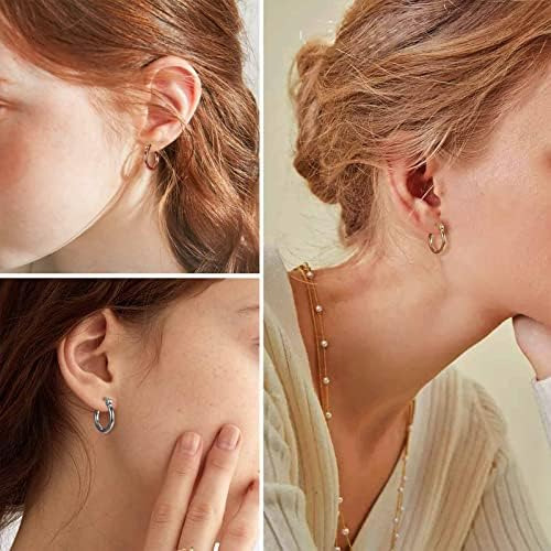 Jstyle 3 Pares De Aretes De Aro De Acero Inoxidable Para Muj