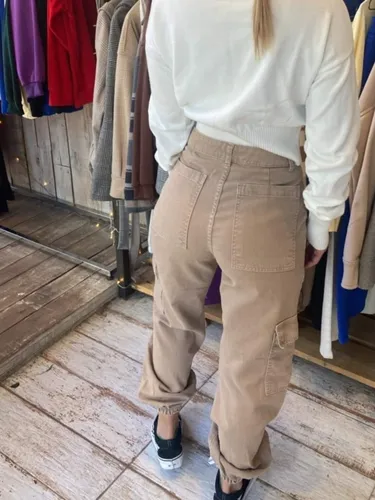 Pantalon Cargo Beige Mujer