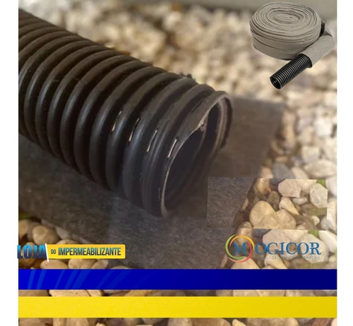 Imagem 5 de 7 de Kit Tubo Drenagem 100mm + Camisa Geotextil Dreno 50 Metros