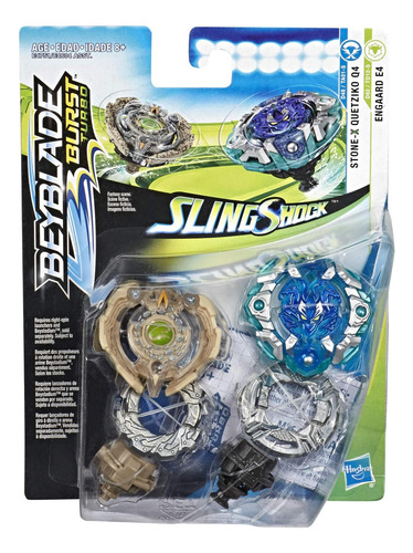 Paquete Doble Beyblade Burst Turbo Slingshock Engaard E4 Y Q