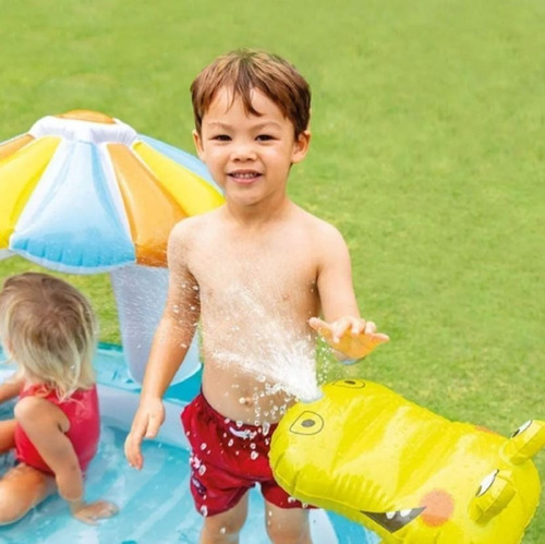 Imagen 6 de 6 de Piscina Lanza Agua Centro De Agua Piscina Inflable 160litros