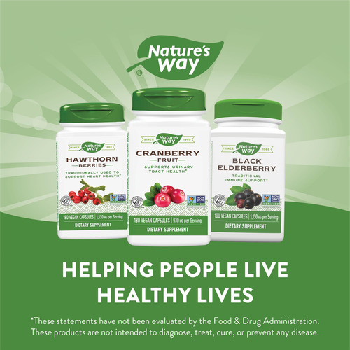 Nature´s Way | Cranberry Fruit, 180 Caps | Fruta De Arándano