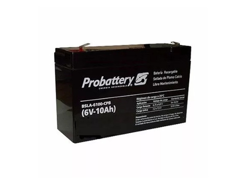 Bateria Recargable Probattery 6v 10ah Electrolito Absorbido