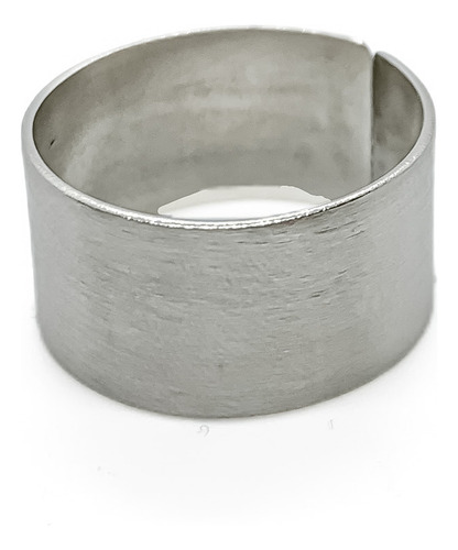 Anillo Cinta Ancha Acero Regulable 10 Mm Esmerialdo B) Mediano