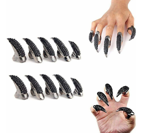 * 10 Piezas Anillo De Uña For Dedo Disfraz De Garras De