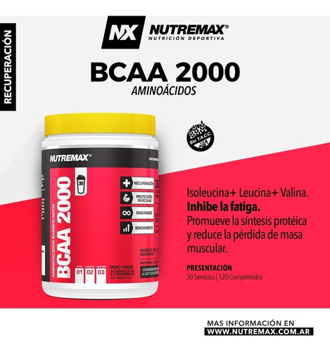 Bcaa-amino Ramificados-bcca 2000 Nutremax