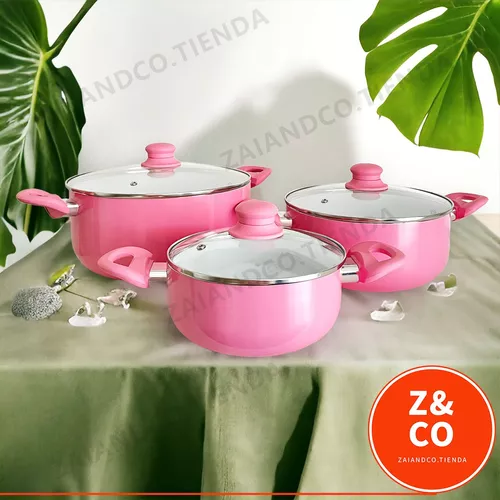 Set Cocina Ollas Ceramica Antiadherente 6pz