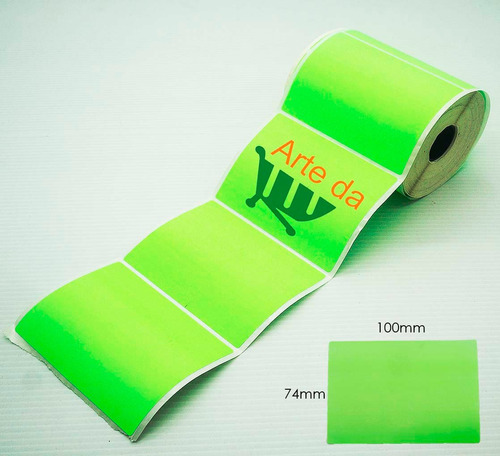 Etiqueta Couche 100x74 - Verde Neon