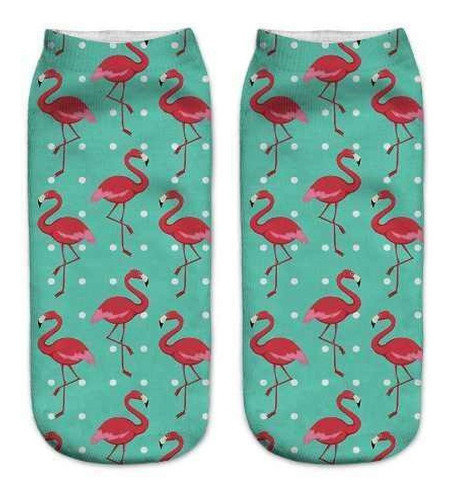 Calcetines Tobilleras 3d Flamencos Cute