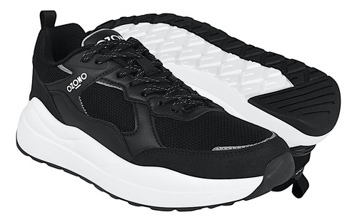 Tenis Casuales Caballero Capa De Ozono 604602 Textil Negro