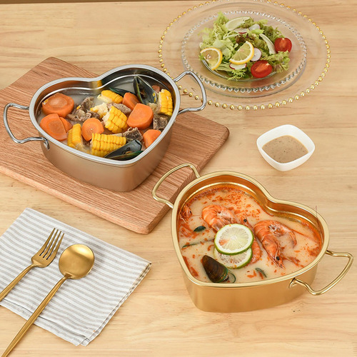 Olla De Acero Inoxidable En Forma De Corazón Para Delicias