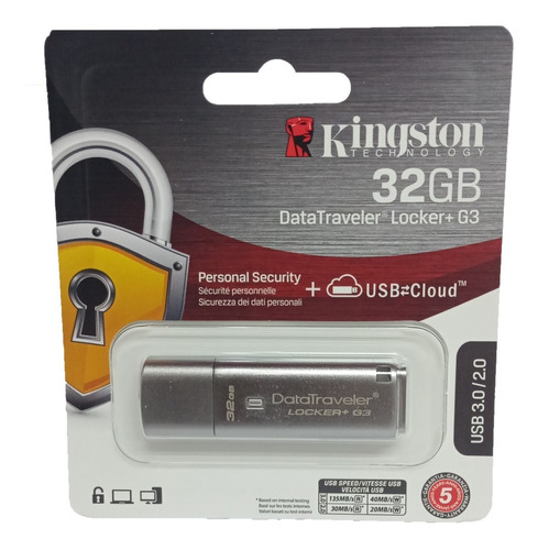 Pendrive Cifrado Kingston Datatraveler Locker+ G3 32gb 3.0
