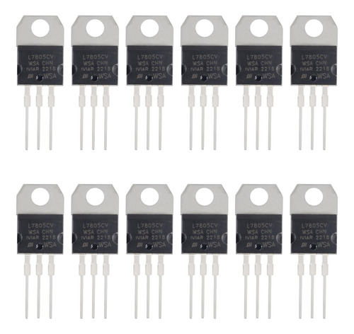 12 Piezas L7805cv Ic Regulador De Voltaje Positivo Salida 5v