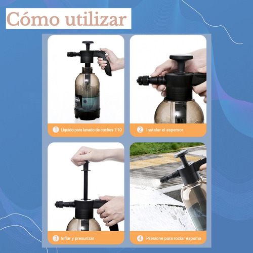 Pulverizador De Espuma Con Bomba De Lavado Manual De 2l