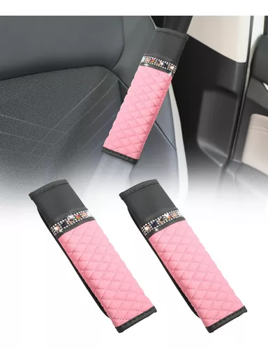 1 Almohadilla Para Cinturón De Seguridad De Color Rosa Brillante