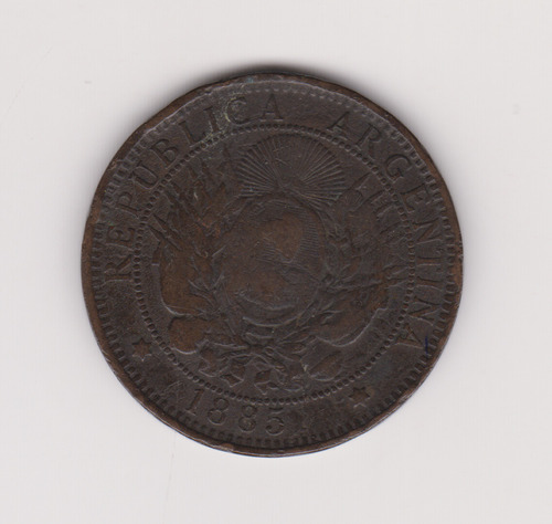 Moneda Argentina 2 Ctvs Año 1885 Bueno +