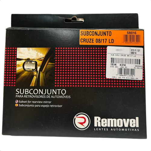 Vidro Lente + Base Do Retrovisor Cruze 2008 A 2017 Direito