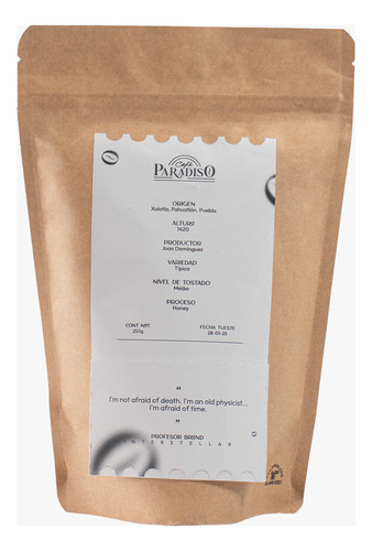 Café Paradiso Molido, Honey 250 G Tostado Medio