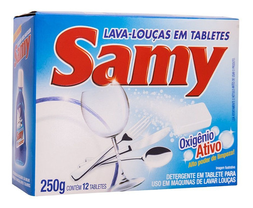 Detergente em Tabletes para Máquina de Lavar Samy 250g com 12 unidades