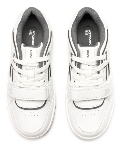 Zapatilla Colegial Blanca Y Bordo Roki Atomik