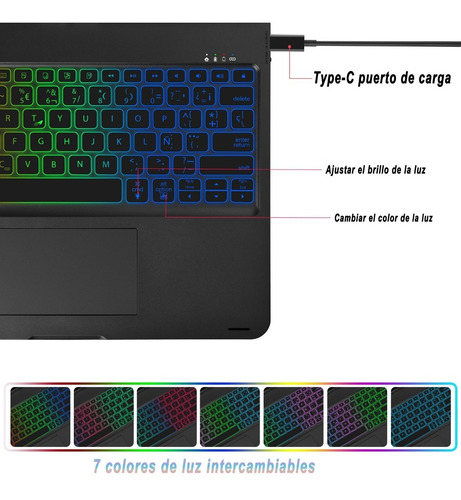 Imagen 4 de 8 de Teclado Mágico Giratorio Para iPad Pro 12.9 5º 4º 3º