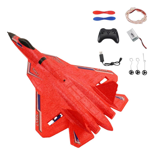 Avión De Control Remoto 2.4g Listo Su-57 Rc Drone Rc Rojo