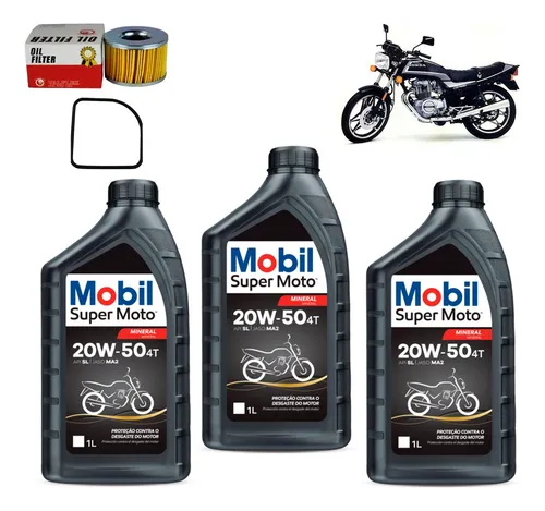 comprar Kit Troca De Óleo Mobil 20w50 Honda Cb 400 \u002F Cb 450 + Filtro