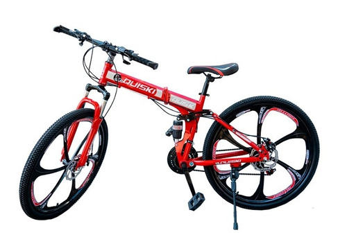 Bicicleta Montañera Plegable Aro 26 Rojo