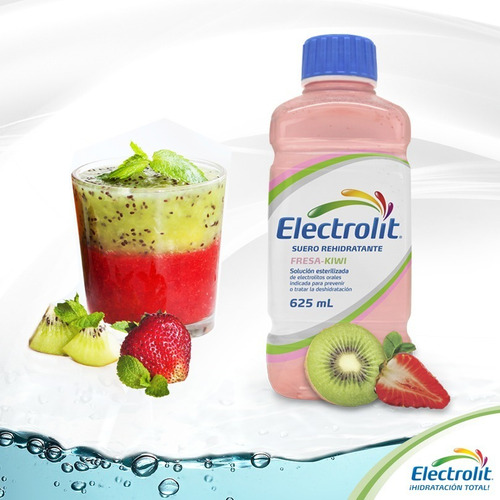 Electrolit Suero Rehidratante Fresa-kiwi 6 Pzas 625 Ml C/u