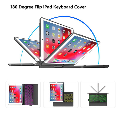 Funda 360 Con Teclado Rgb Y Touchpad Para iPad 10.2