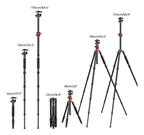 Concepto K&f Cámara De 67 Pulgadas Trípode Horizontal Trípod