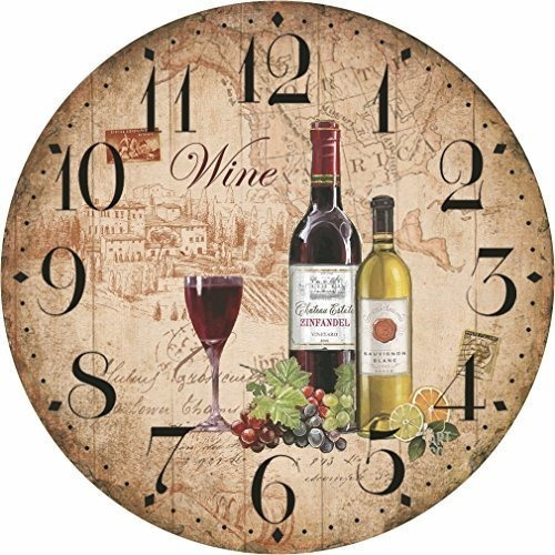 12 Vintage Retro Wine Pattern France Style Nonticking Silent