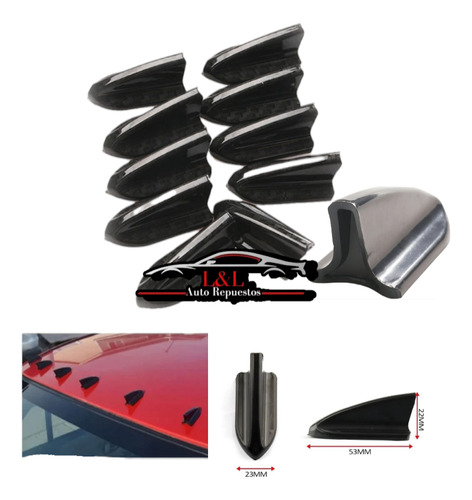 Kit Aletas De Tiburon Para Techo Universales Tuning Jdm 10