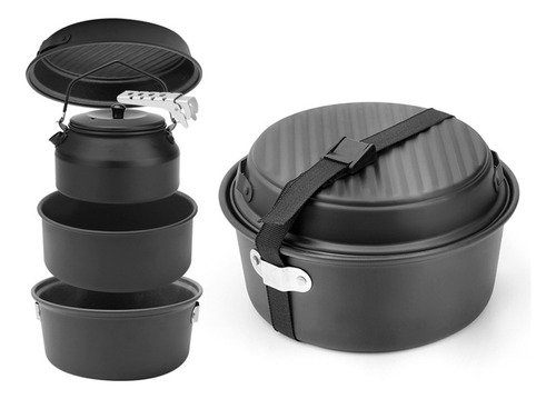 Juego De Utensilios De Cocina Compactos: Ollas, Sartenes Y O