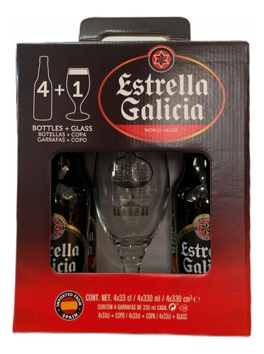 Cerveza Estrella Galicia + Copa - mL a $45