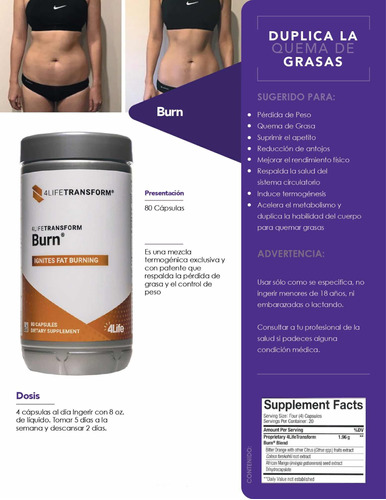 Burn  / Potente Quemador De Grasa / Duplica Tu Metabolismo