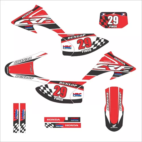 Kit Adesivo Moto De Trilha Ttr 230 Fox Dunlop Azul E Rosa