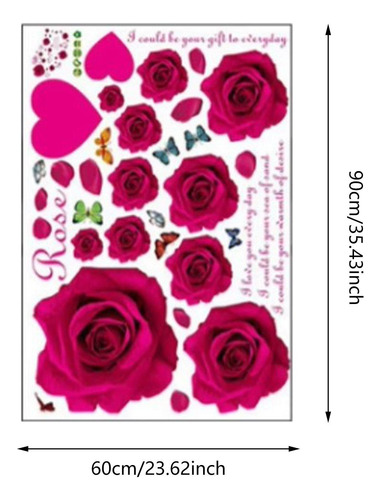 Hermosa Calcomanía De Pared, Calcomanías De Rosas Rojas