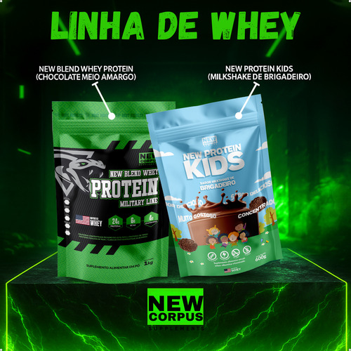 New Blend Whey Protein 1kg Pó - Sabores - New Corpus