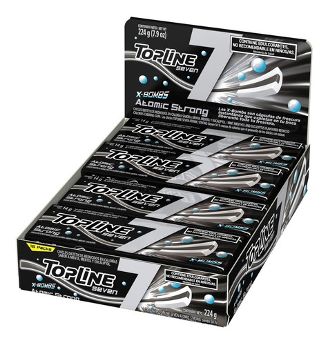 Chicle Topline Seven Atomic Strong X 16 Unidades
