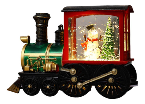 Adorno Navideño Con Forma De Tren Muñeco De Nieve Rojo