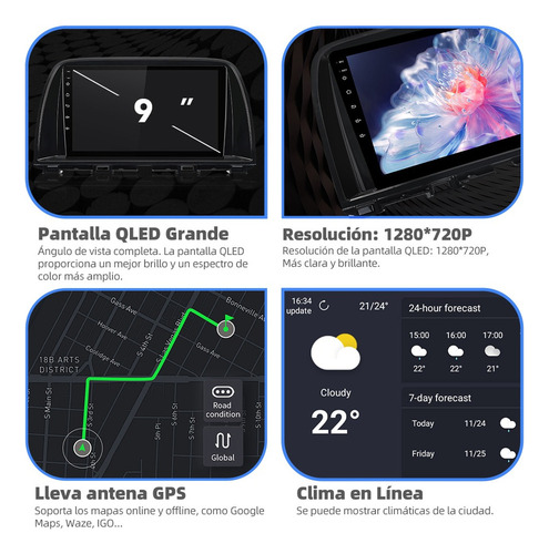 Para Estéreo 4+64g Carplay Mazda Cx5 2013-2017 4k Wifi6 Bt