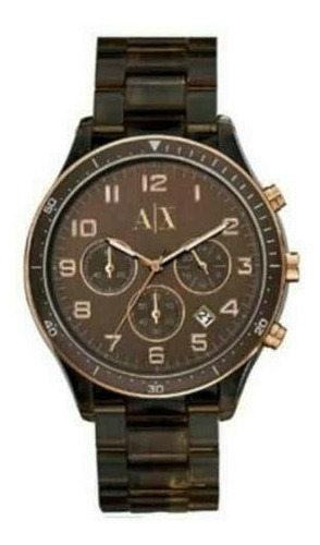 Reloj Mujer Armani Exchange Brown Ax5105 Cronogafo Acero Ino