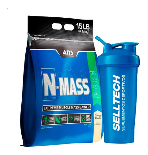 Ganador De Peso Ans N Mass 15 Lb Vainilla + Shaker