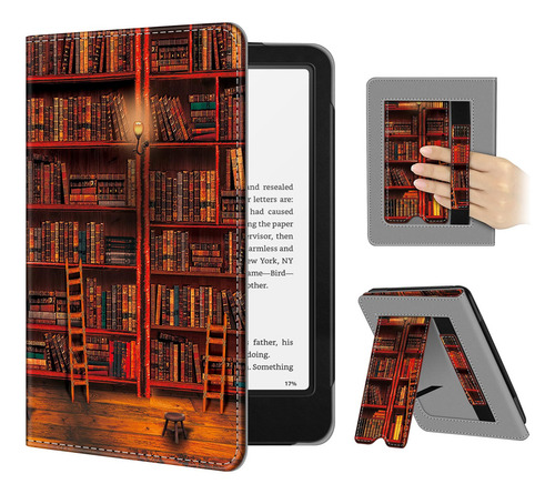 Funda Para Kindle 7 12gen/6.8 11gen C/ Soporte Library Print