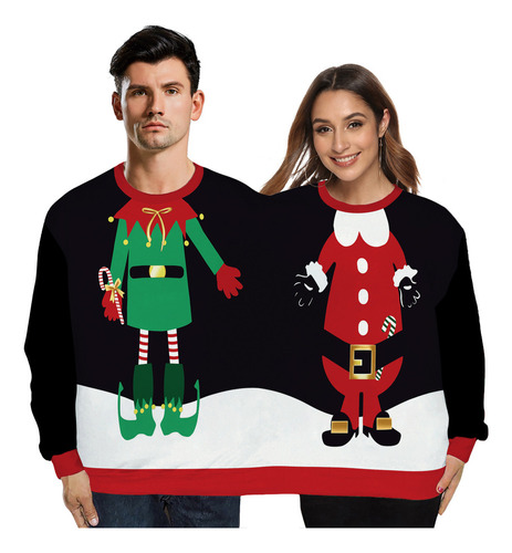 T Sudaderas Divertidas Para Parejas En Navidad De Papá Noel