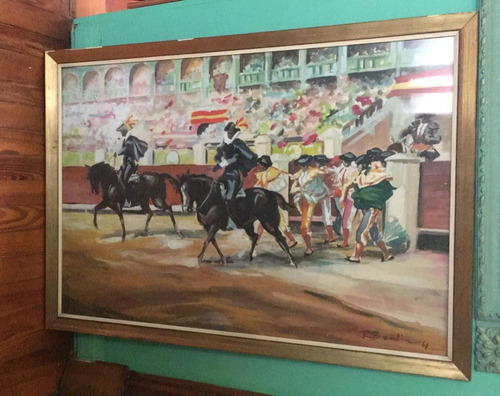 Antiguo Cuadro Corrida De Toros