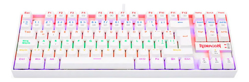 Teclado Mecánico Redragon Kumara Rainbow K552 Blanco Español